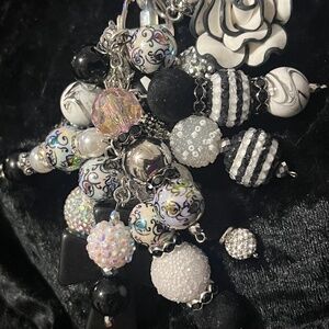 White Flower Cross Charm